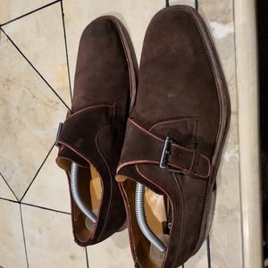 Magnanni brown suede buckle